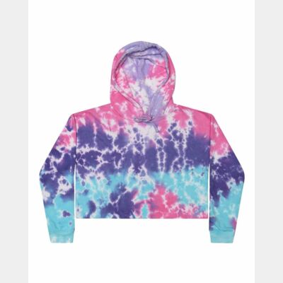 Women's Tie-Dyed Crop Hooded Sweatshirt Thumbnail