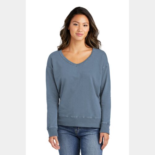 Women's Beach Wash ® Garment Dyed V Neck Sweatshirt Thumbnail