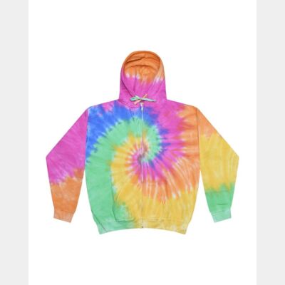 Unisex Tie-Dyed Full-Zip Hooded Sweatshirt Thumbnail