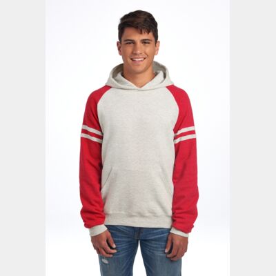 Unisex NuBlend ® Varsity Colorblock Hooded Sweatshirt Thumbnail