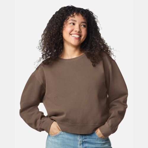 Women's Garment-Dyed Mid-Length Crewneck Sweatshirt Thumbnail