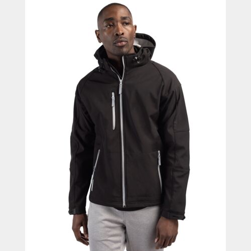 Clique Serac Stretch Softshell Hooded Full Zip Mens Jacket Thumbnail