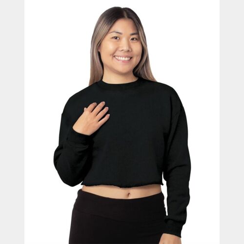 Women's USA Made Cropped Crewneck Sweatshirt Thumbnail