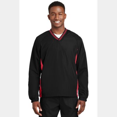 Tipped V Neck Raglan Wind Shirt Thumbnail