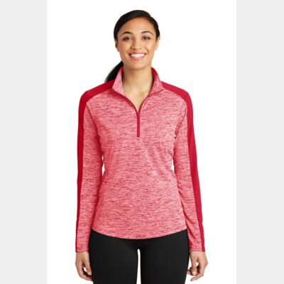 Women's PosiCharge ® Electric Heather Colorblock 1/4 Zip Pullover Thumbnail