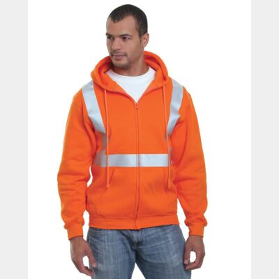 Men's USA-Made Hi-Visibility Full-Zip Hooded Sweatshirt Thumbnail