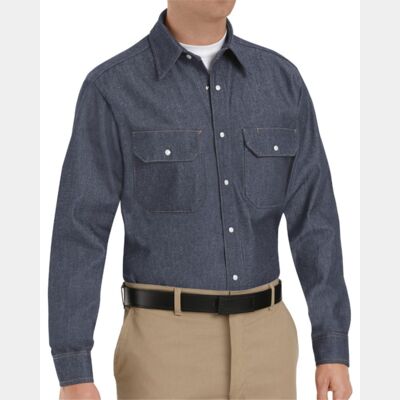 Men's Tall Deluxe Denim Long Sleeve Shirt Thumbnail