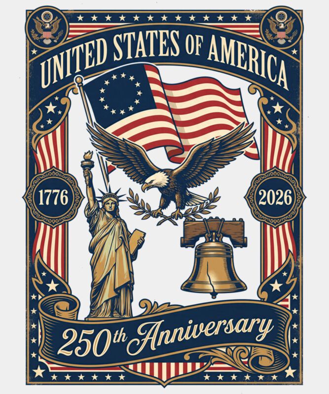 250 Years American Flag 250th Anniversary USA Eagle Liberty Sweatshirt